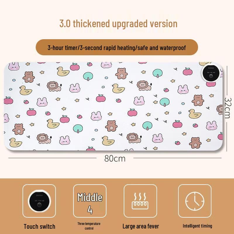 JINGRUIXIANG Нагреваемый водонепроницаемый коврик для стола с 3 режимами температуры