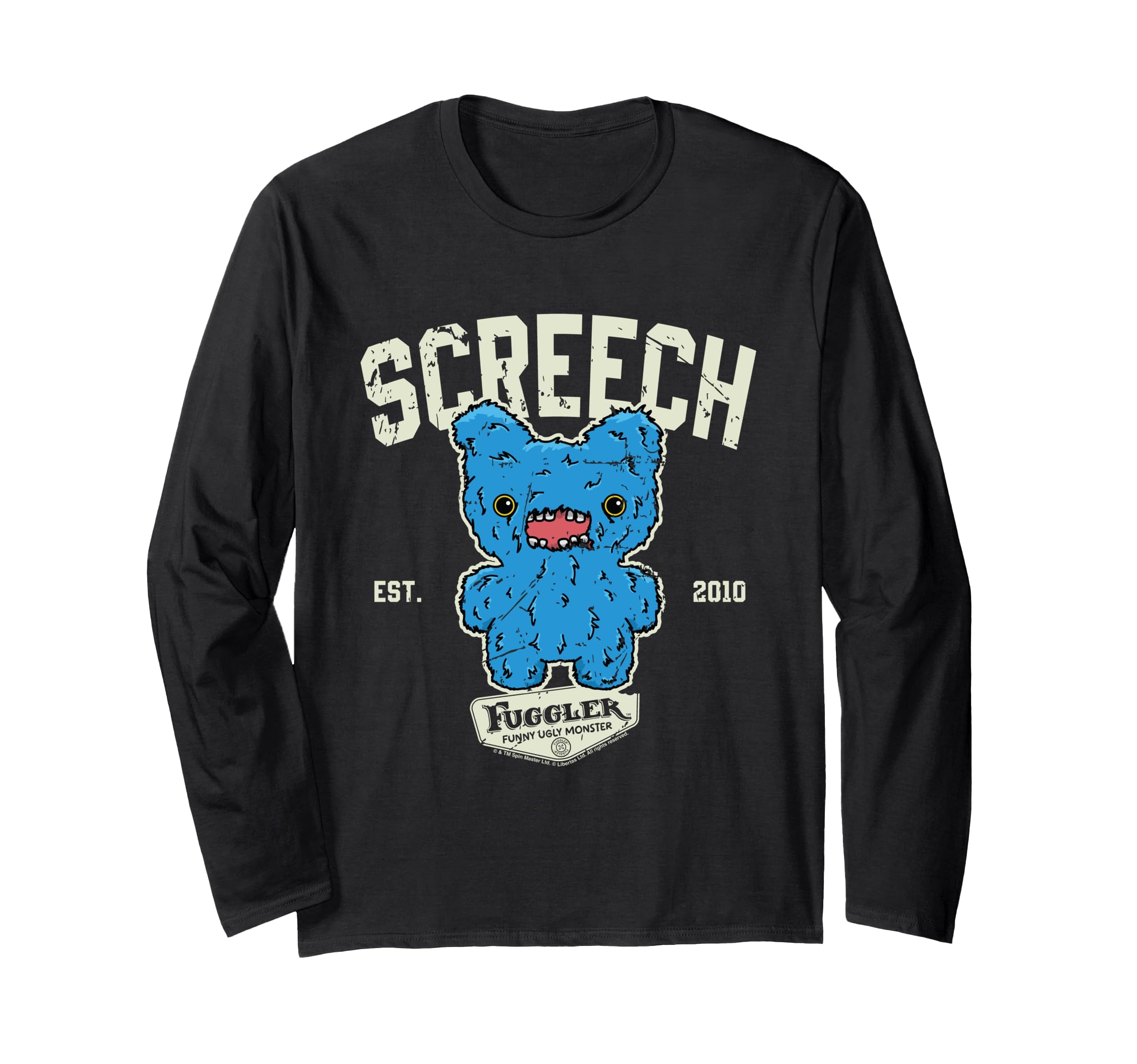 

FUGGLER Футболка с длинным рукавом для колледжа Screech Blue FuggGlow чёрный