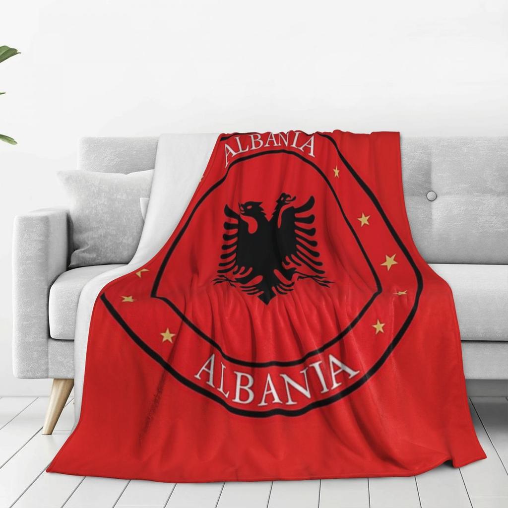 Albanien Flagge Decken Fleece Sofa Überwurfdecke Super Weiche Überwurfdecken für Zuhause Schlafzimmer Outdoor Decken Tagesdecke Steppdecke
