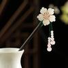 1Pc Petal Hairpin New Chinese Style Tassel Hairpin Fresh Wood Ancient Headwear Sandalwood Hairpin Tassel