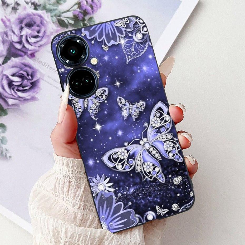 New Design Phone Case For Tecno Camon 19 Pro 5G 4G Camon19 Black Silicone Soft Cover For Tecno Camon 19 19Pro 4G Cases Bumpers