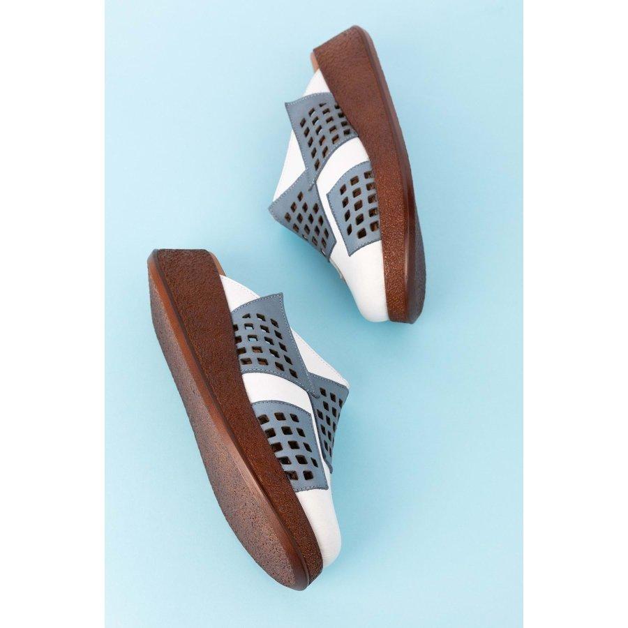 Women's Genuine Leather Wedge Heel Casual Summer Slippers Clogs