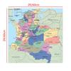 Colombia Political Map NoFramed Canvas Wall Art,Detailed Department Map Poster for Home Office & Classroom Decor,Educational Map Art Gift