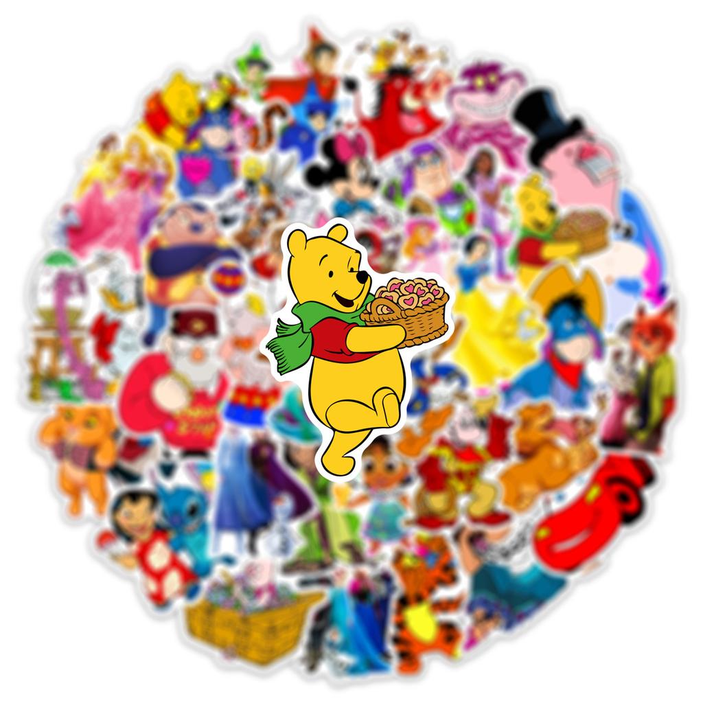 50pcs Disney Mixed Cartoon Graffiti Stickers Waterproof Decals Stickers For Laptop Phone Thermos Diy Notebook Stickers Toys Gift