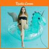 Sparkling Transparent Unicorn Inflatable Float Raft Adult Swim Ring Chair Green