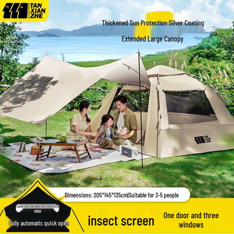 TAN XIAN ZHE Automatic Pop-Up Camping Tent 3-5 Person