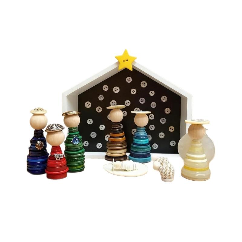 

DIY Button Christmas Ornament Kits Christmas Nativity Scene Button Crafts Making Set Religious Christian Gift Adult Kid 1