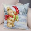 50 Style Merry Christmas Cushion Cover Decor Cute Cartoon Santa Claus Snowman Pillow Case Soft Plush Pillowcase for Sofa Home