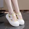 Platform sandals women's 2025 new summer baotou stepping on shit feeling hollow white shoes pregnant women sports shoes board shoes M63