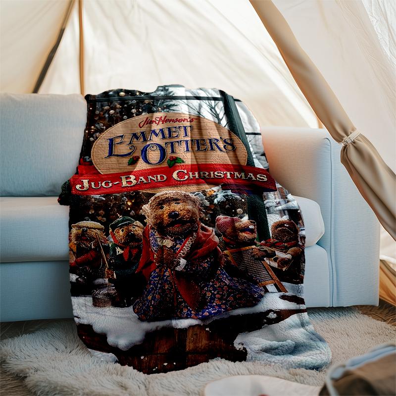 Emmet Otter's Jug-Band Christmas Theme Printed Blanket - Perfect for Couch, Bed, Travel & Outdoor Use | Machine Washable, Cozy & Durable.