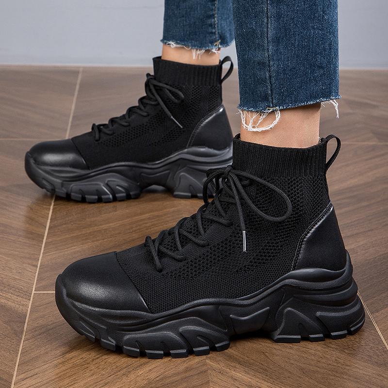 TUINANLE Platform Shoes Women High Top Sneakers Fashion Women Shoes Cool Street Young Ladies Footwear