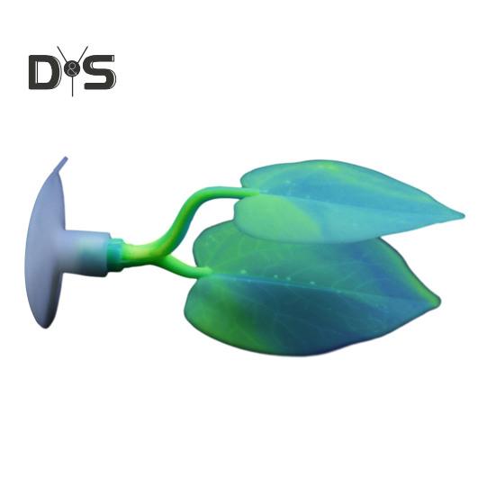 

Лист для акваріума з присоскою Екологічно чистий Яскравий колір Проста установка Листя для маленького акваріума Місце для відпочинку Рибки Акваріумні аксесуари зелений