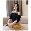 Round Neck Solid Color Chiffon Shirt Summer New Three-quarter Sleeve Loose Top for Women