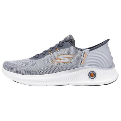 Go Walk Comfortable Fashion Low Top Casual Shoes Men Sneakers Gray White Orange 216314C-CHAR