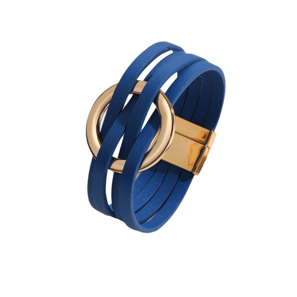 Leather Surface Leather Bracelets Bohemian Style Hollow Circle Bracelet For Women