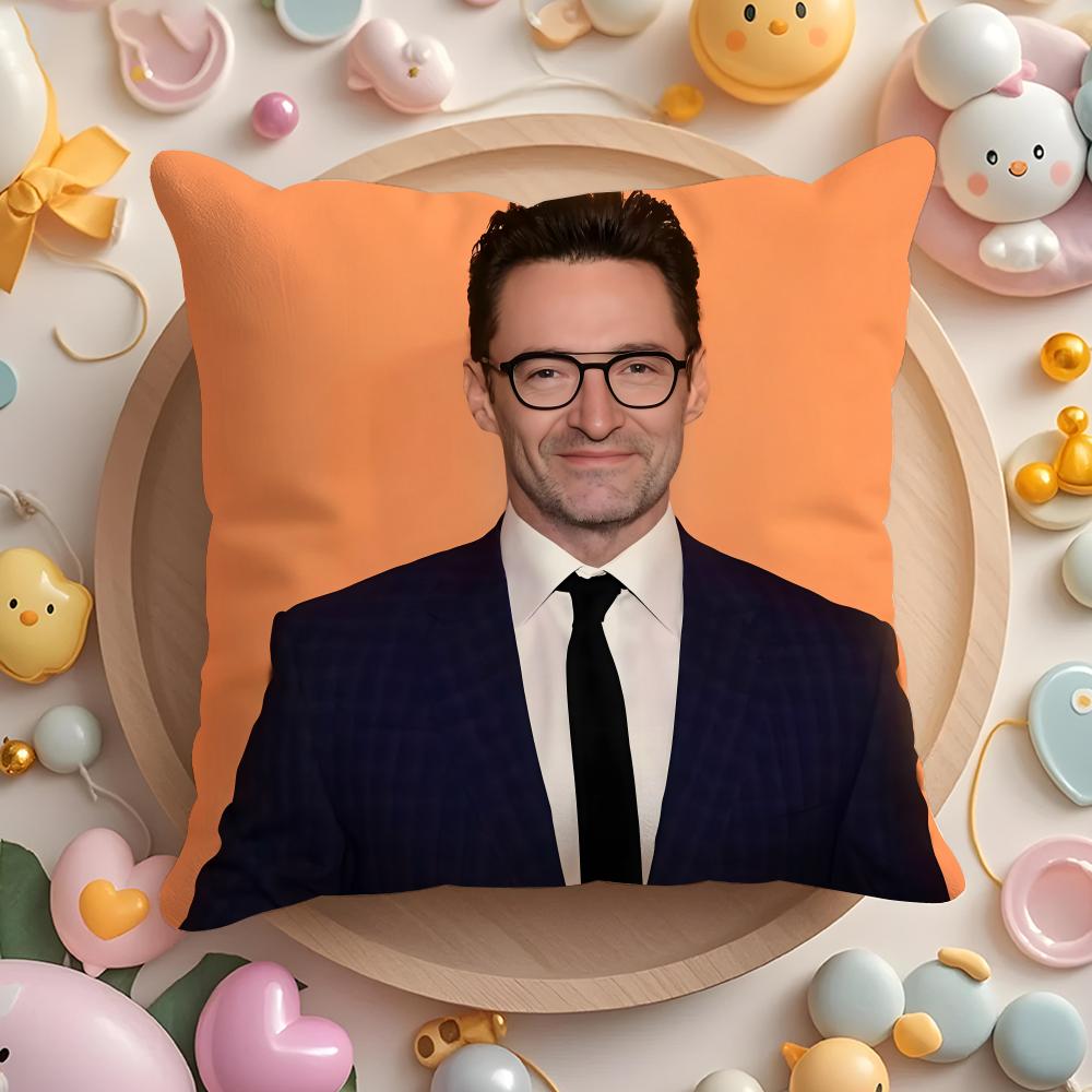 Custom H-Hugh Jackman Cushion Cover Home & Car Multi-Scene Pillow Cover - Reversible, Soft & Durable for Daily Use