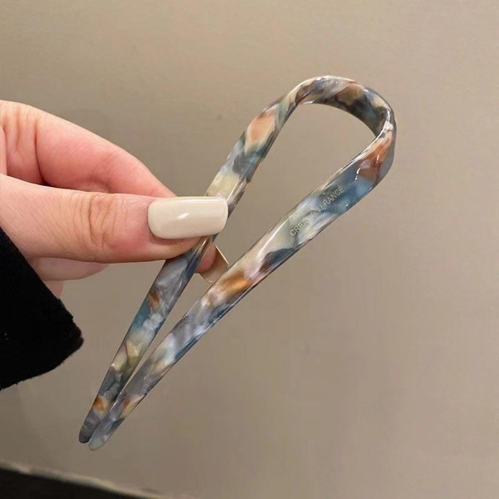 Vintage Acetate Hair Fork for Girls Women U-Shaped Hair Sticks Ponytail Hairpin Bun Updo Bridal Hairstyle Tool Hair Accessories