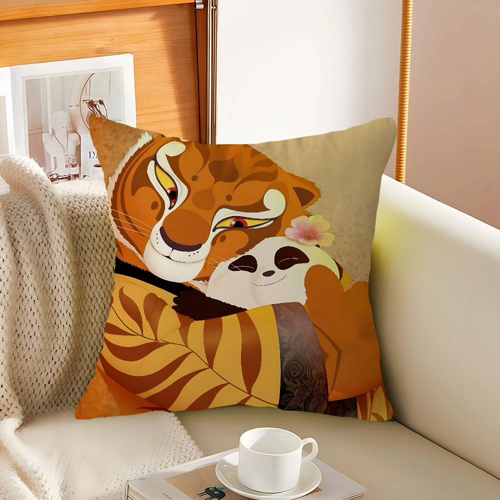 Kung Fu Panda Office Cushion Pillowcase Car Cushion Cover45X45CM Lumbar Pillowcase Sofa Pillowcover