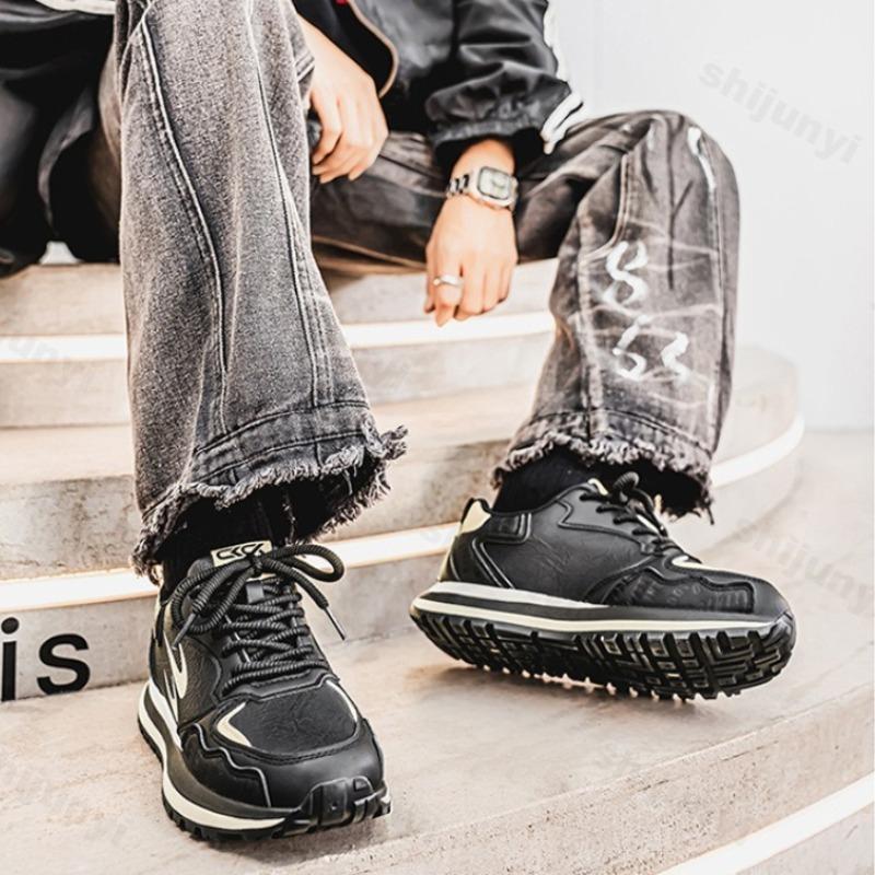 Fashion Men's Shoes 2025 Summer New Style Thick Soled Anti Slip Sports Shoes Fashion Versatile Casual Height Increasing Chunky sneakers