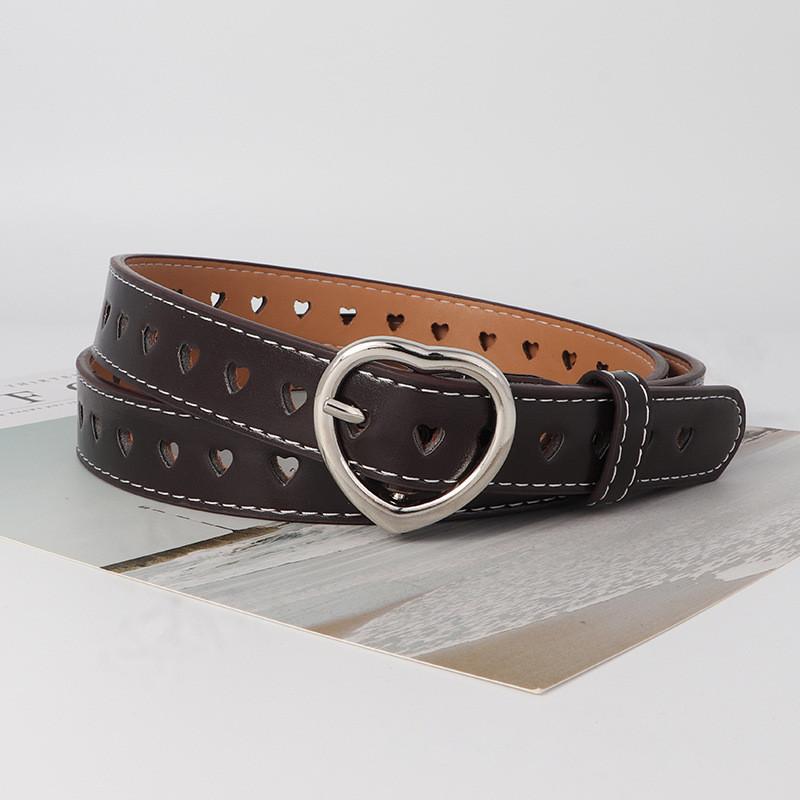 Belt Love Buckle Simple Versatile Hollow Fashion Personalized Jeans Belt Women