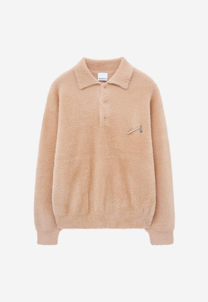 ZIOSONGZIO Semblance Hairy Collar Knit Pink Zh5Kt850Pk