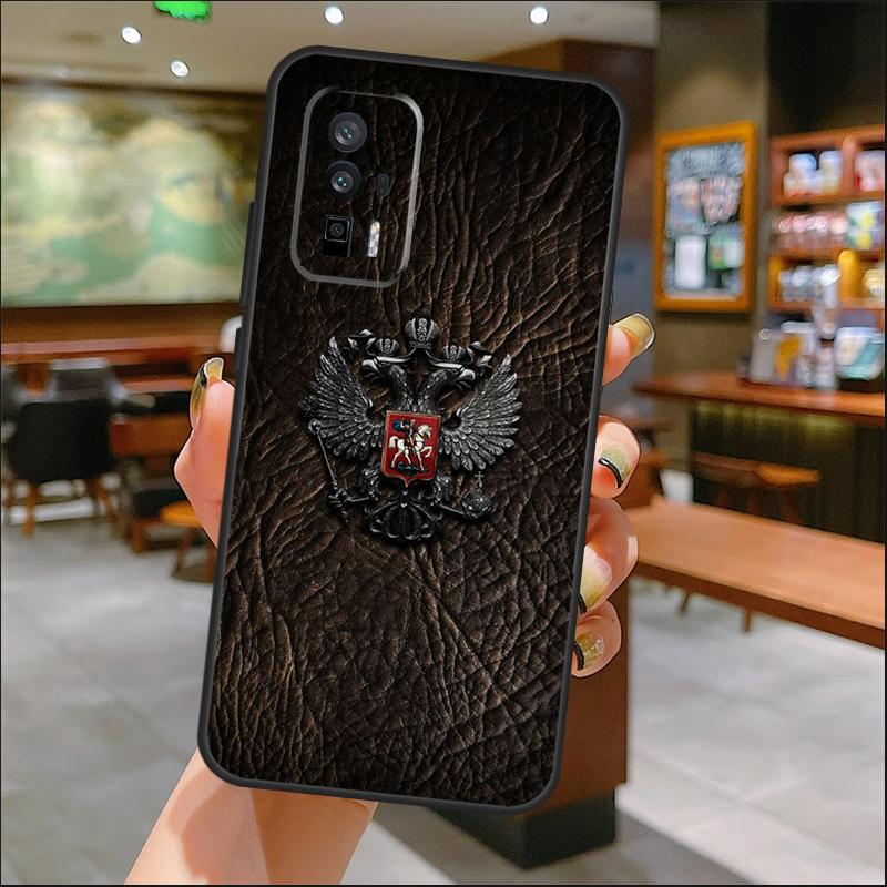 Russia Flag National Emblem Case For Xiaomi 14T Pro 13T 11T 12T 13 14 15 Ultra POCO X7 Pro X3 X5 X6 M6 F5 F6 Pro Cover