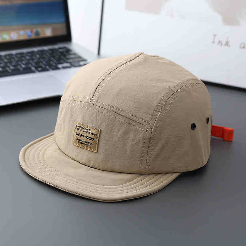 Snabbtorkande Japansk Stil Kort Brätte Retro Femdelad Hatt Utomhus Anknäbb Keps Fyra Årstider Mjukt Brätte Basebollkeps