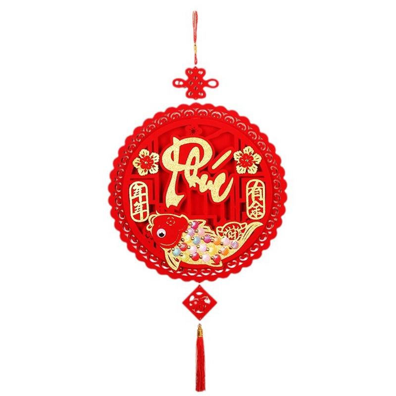 1Pc Red Blessing Fu Character Traditional Pendants Spring Festival Vietnamese Thickened Vietnam Lucky Ornament New Year Pendant