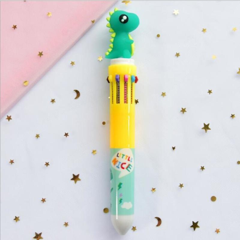 Ten-color Ballpoint Pen Girl Heart Cartoon Press Multi-color Pen Multi-function Color Handbook Pen Creative Cute Pen