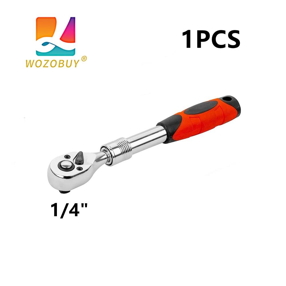 

WOZOBUY Набор выдвижных гаечных ключей с храповым механизмом, привод 1/4 3/8 1/2 , 72-зубчатый быстросъемный выдвижной торцевой ключ с реверсом
