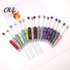 Decorative Diamond Craft Pen Beadable Pens, Bling Rhinestone Beaded DIY Bead Pen, Crystal Shaft Exquisite Stationery Black Ink Ballpoint Pens