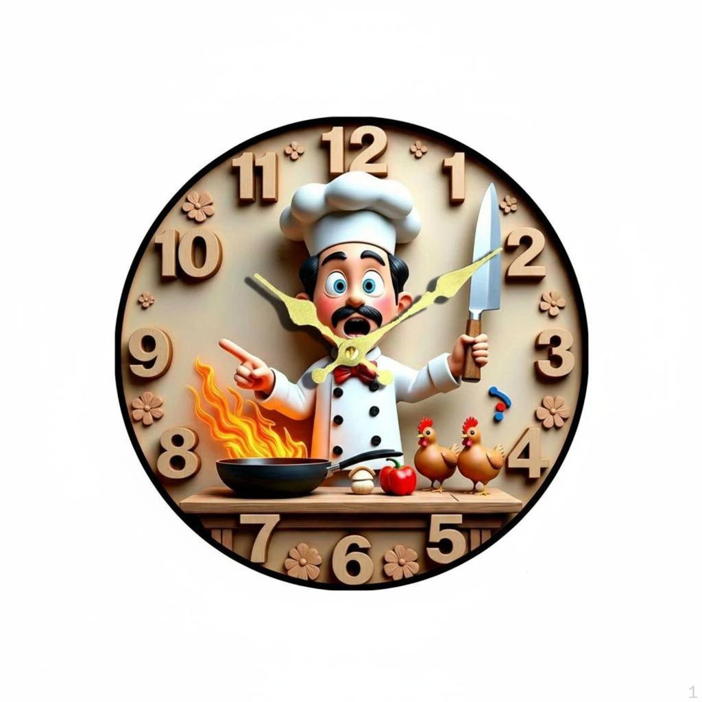 2D Wall Clock Light Luxury Silent Decorative Home Decor 20CM Hs0091
