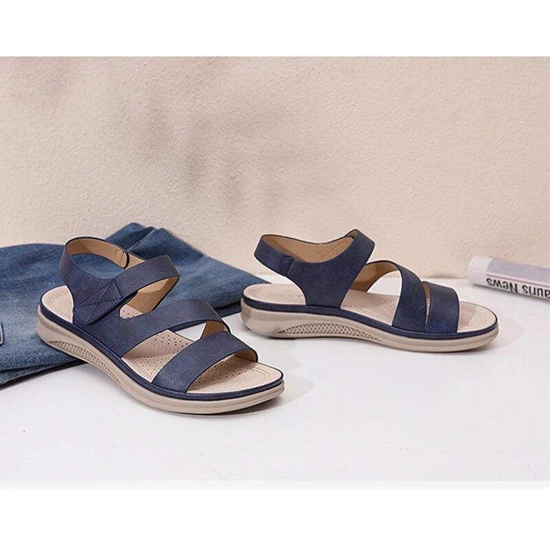 Sandali estivi da donna 2026, suola spessa, antiscivolo, sandali da donna alla moda, morbidi, neri, blu, rossi, taglia forte 42