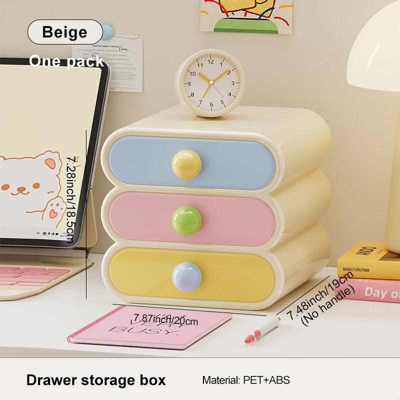 Uforu Dopamine Desktop Organizer – 3-Tier Drawer Multi-Function Stationery Shelf for Office & Dorm