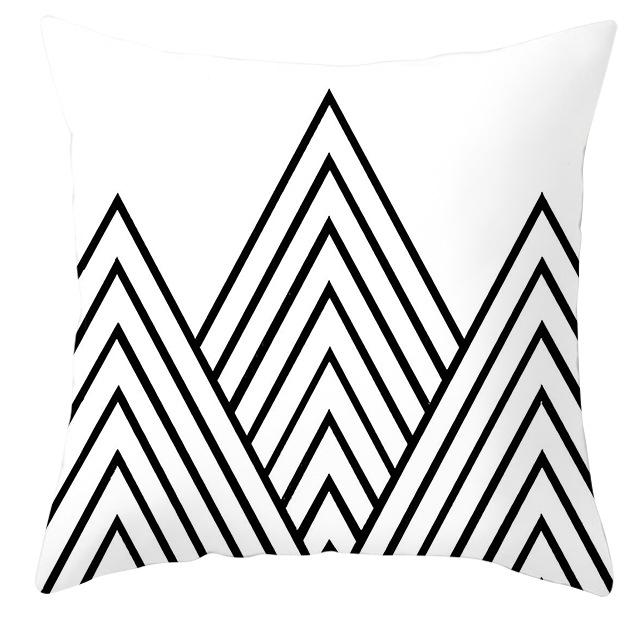 New Simple Black and White Plain Pillowcase Geometric Home Cushion Cover