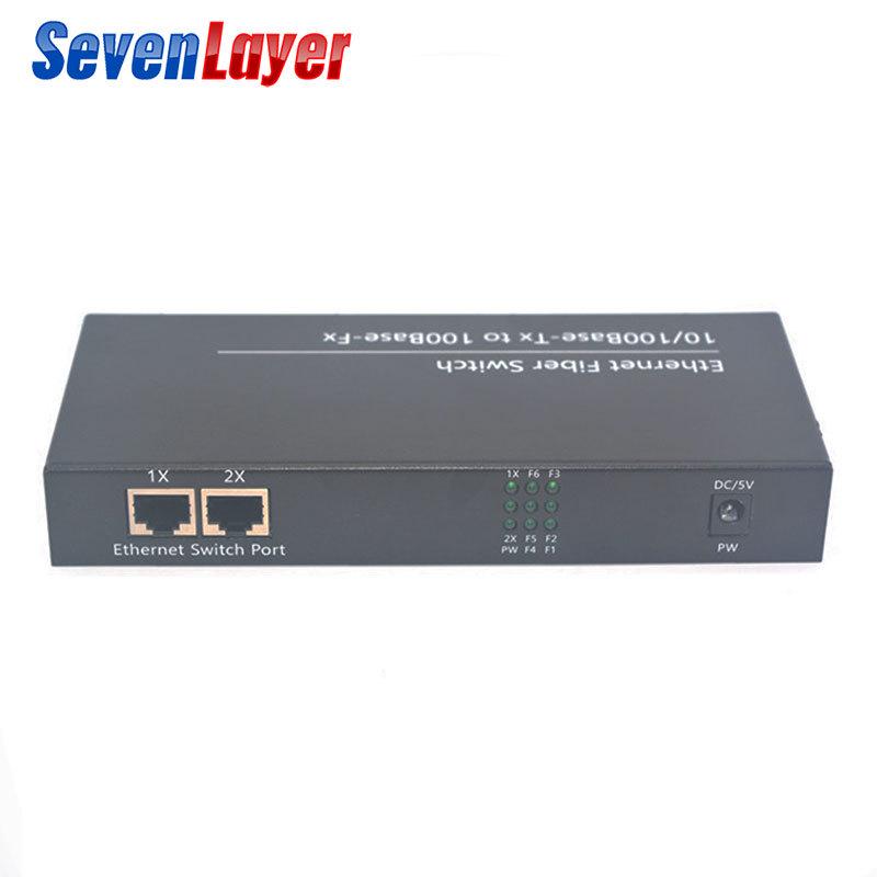 6-Port Optical & 2-Port Electrical 100 Megabit Switch with Single Fiber Transceiver for HD Camera Networking