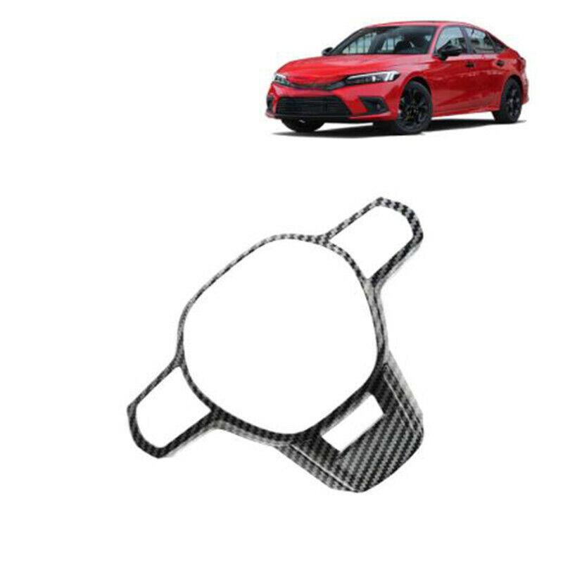 Carbon Fiber Steering Wheel Decor Cover Trim For Honda Civic 2022 11th Gen