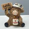 Coffee Highlands Cow Figurines Farmhouse Decors,Resins Animal Statue Table Ornament Garden Bookshelfs Decors Calf Lover
