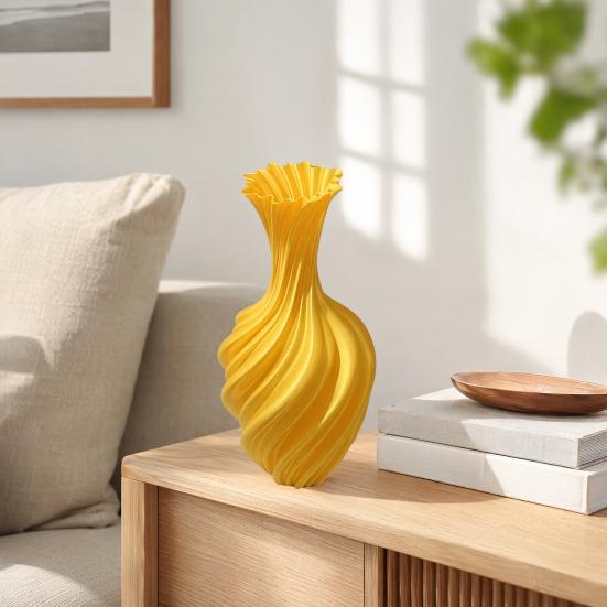 3D-gedruckte Spiralvase, Moderner minimalistischer Blumentopf für Trockenblumen, Nordische Kunstdekoration für Regale, Kreative Geschenkideen