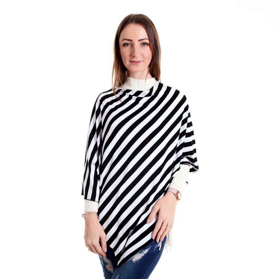 Modesty Stripe Nursing Shawl & Baby Car Cover - Anti-Exposure Scarf