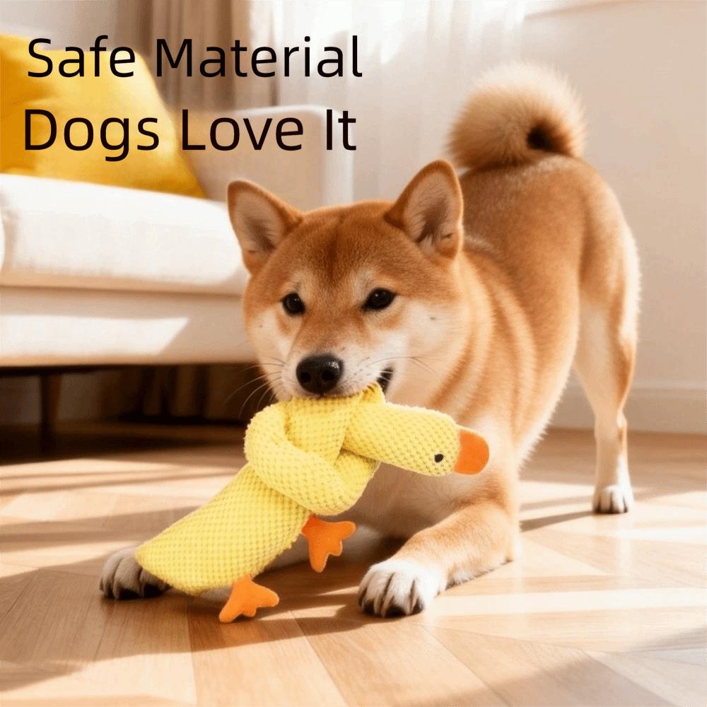 Bite-Resistant Long Necked Duck Voice Dog Toy Animal Shaped Dog Chew Toy Teeth Cleaning