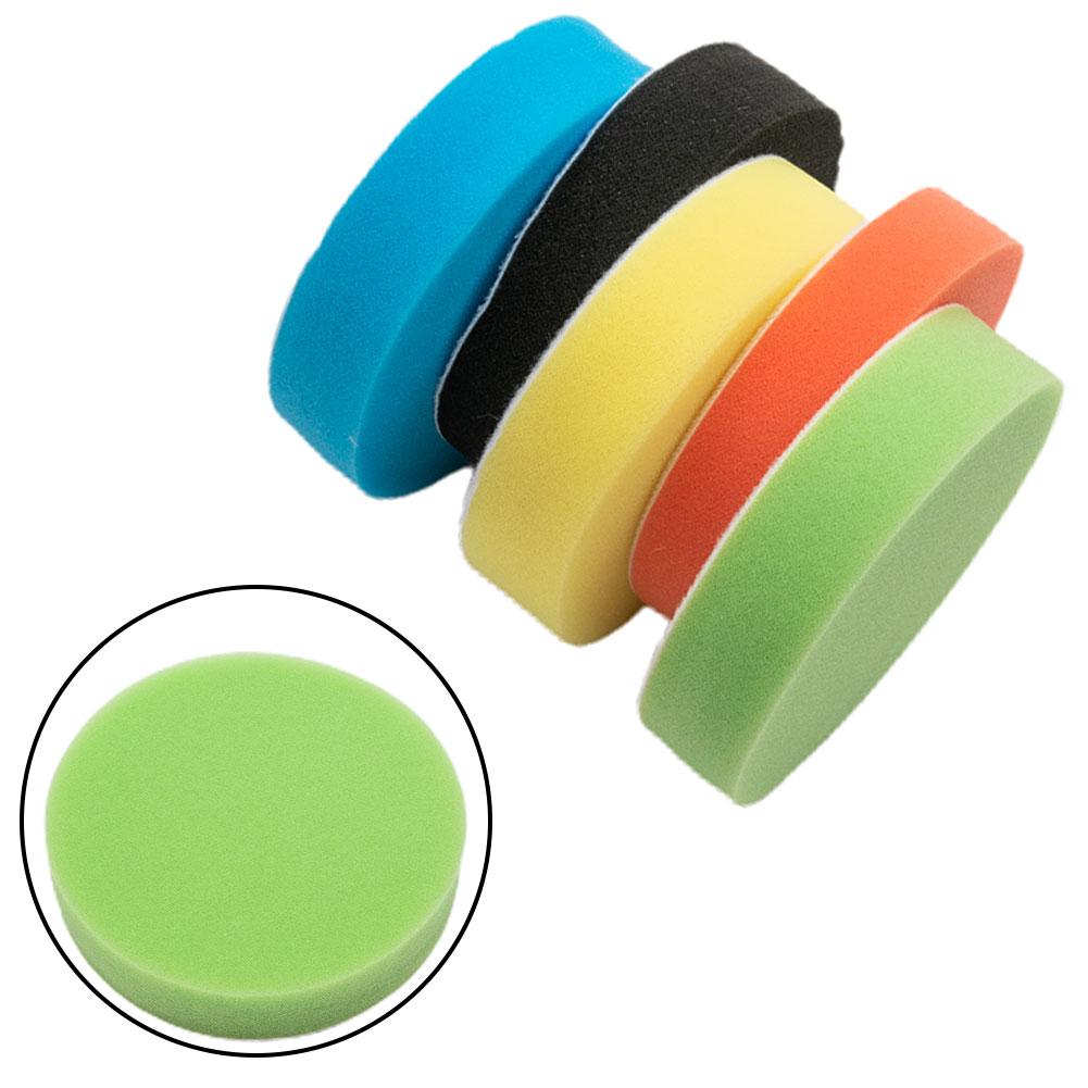 5pcs 5-inch Flat Sponge Buff Buffing For Pads Polishing Kit Car Polisher 125mm Fit For Glass Polishing, Fiberglass Polishing