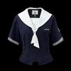 Achai's Plus size JK Original Preppy Sailor Collar Sailor Suit Slimming Versatile Cake Skirt Short dress Set Summer