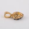 925 Sterling Silver Gold Plated Blue Sapphire Pendant Round Handmade Fine Jewelry Gift for Her