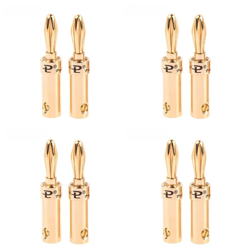 Banana Plug 4mm Alloy gilding Banana Plugs for Speaker Cable Wire Banana Connector Adapter 2/4/8pcs Speaker Banana Plug Adapter