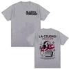Spring and Summer New AllehYorghaki Pattern Printed Cotton Tshirt for Menwomen Retro and Trendy Casual Short Sleeved Tshirt