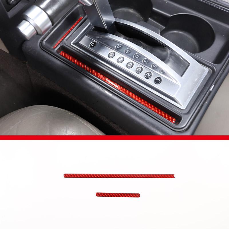 Red Soft Carbon Fiber Door Handle Steering Wheel Gear Shift Trim Cover Stickers Fit For Hummer H2 2003-2007 Interior Accessories