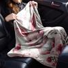 1pc Rabbit Flowers Blanket Lightweight Flannel Throw for Sofa Bed Travel Camping Livingroom Office Couch Chair