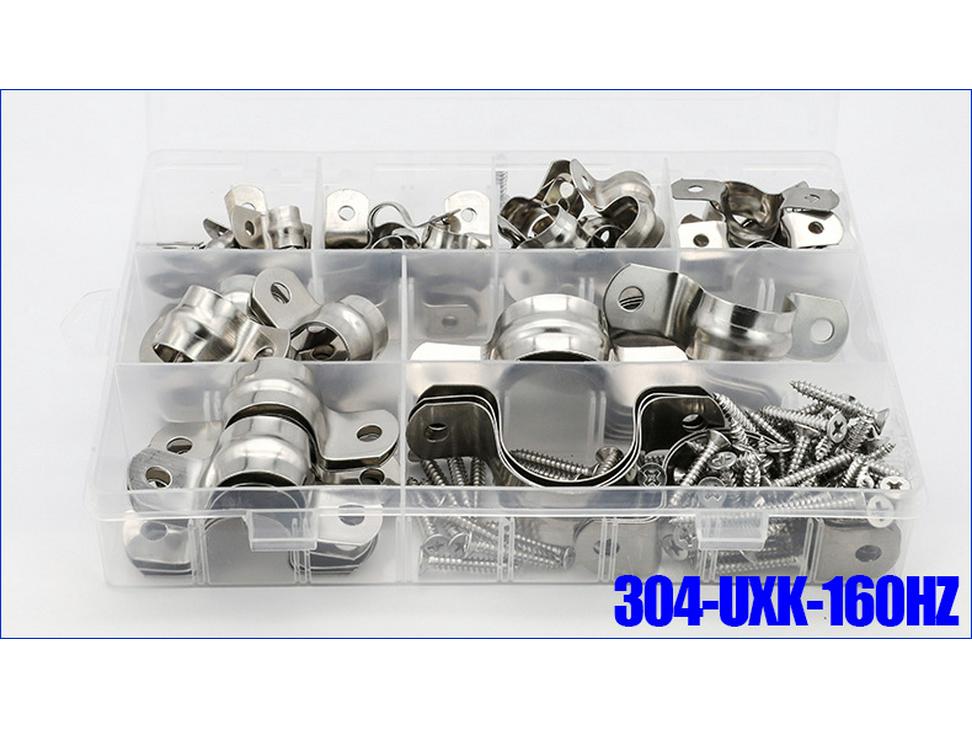 304 Stainless Steel U-Shaped Card Box Throat Clamps, 160PCS Set