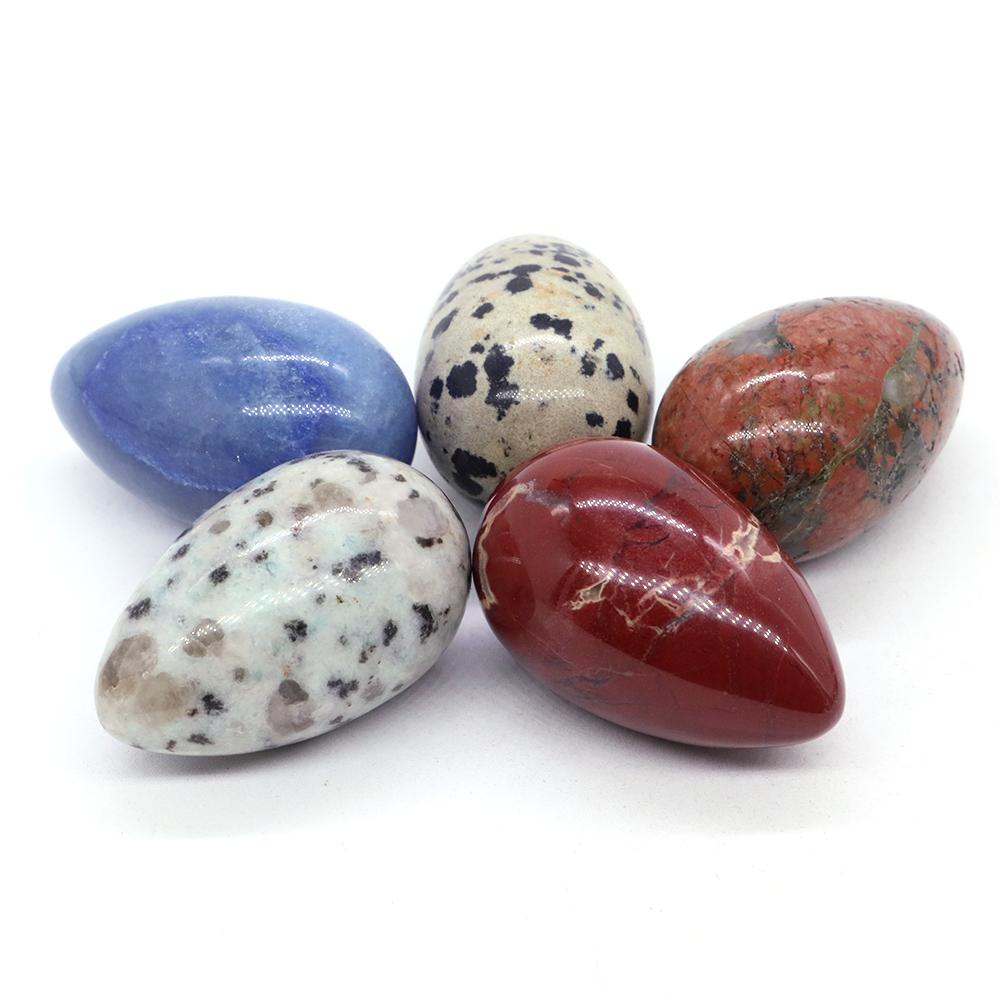 Polished Egg Shaped Gemstone Crafts Natural Stones Room Decor Healing Crystals Rose Quartz Agate Home Decoration Gifts 24X40Mm